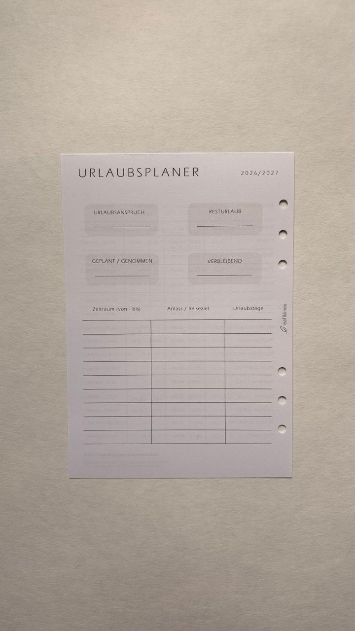 Ferienübersicht 2026 / 2027